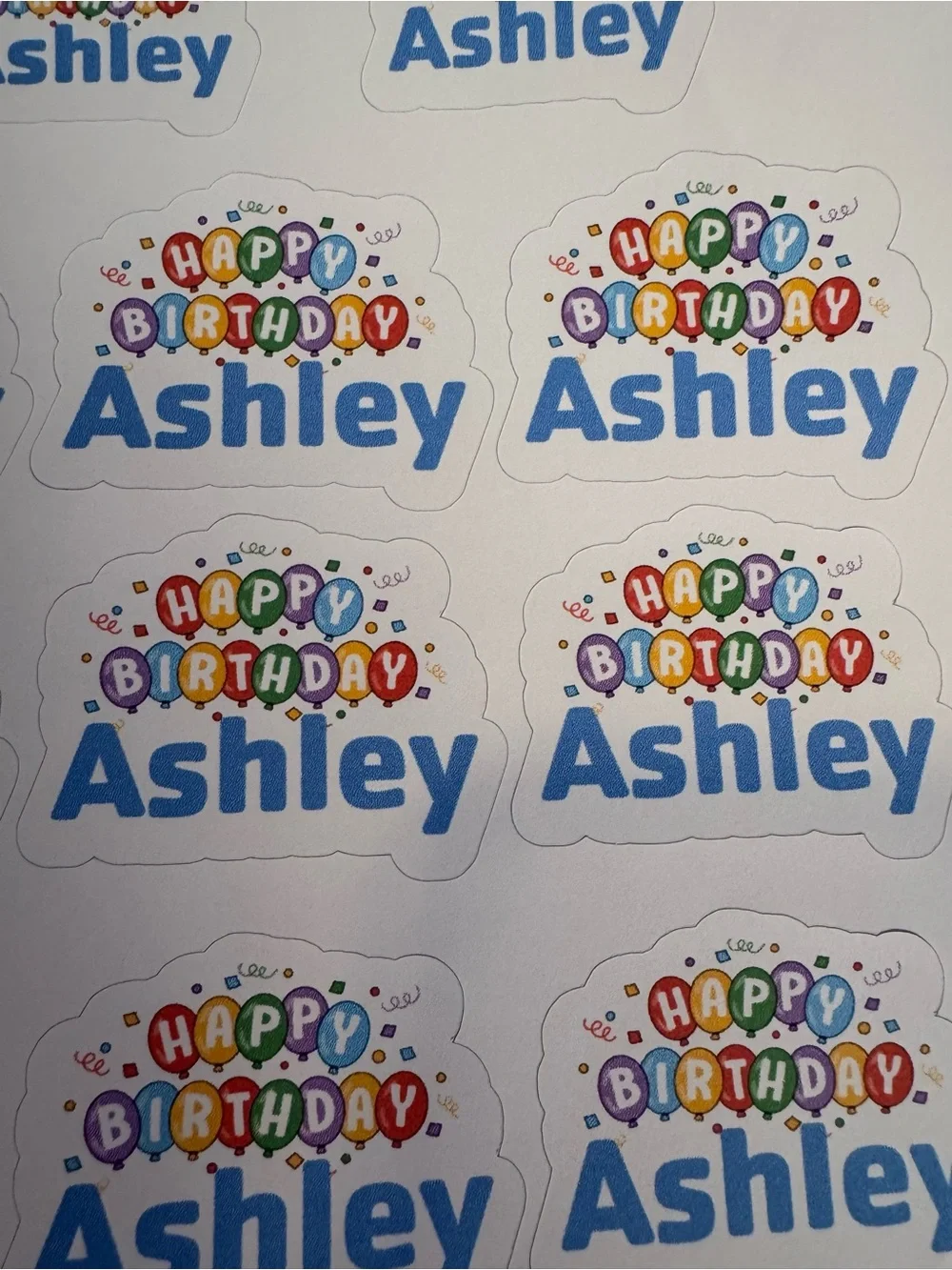 Personalized Happy Birthday Stickers - Blue Gift Labels three (3) sheets